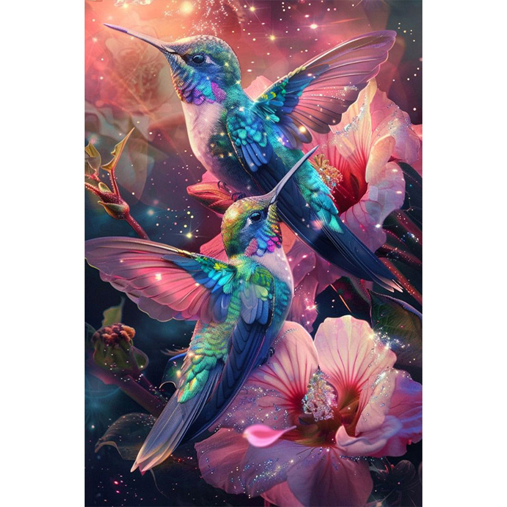 Diamond Painting - Full Round - Hummingbird and flower (40*60CM)