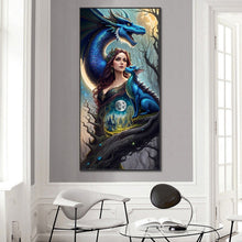 Load image into Gallery viewer, Diamond Painting - Full Round - Dragon and girl (40*80CM)
