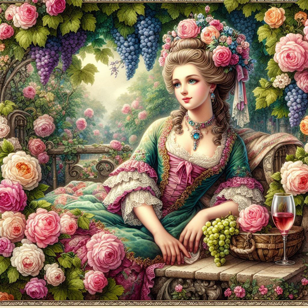 Diamond Painting - Full Round - Rococo girl (40*40CM)