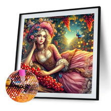 Load image into Gallery viewer, Diamond Painting - Full Round - Girl under grapes (40*40CM)
