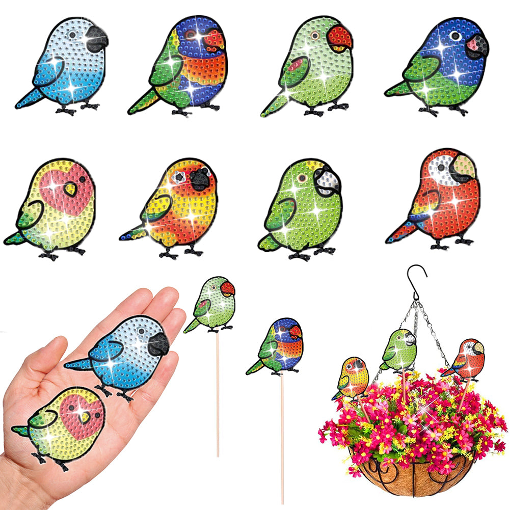 Cartoon Parrot Garden Stake Animal Diamond Art Craft Kits Craft Supplies