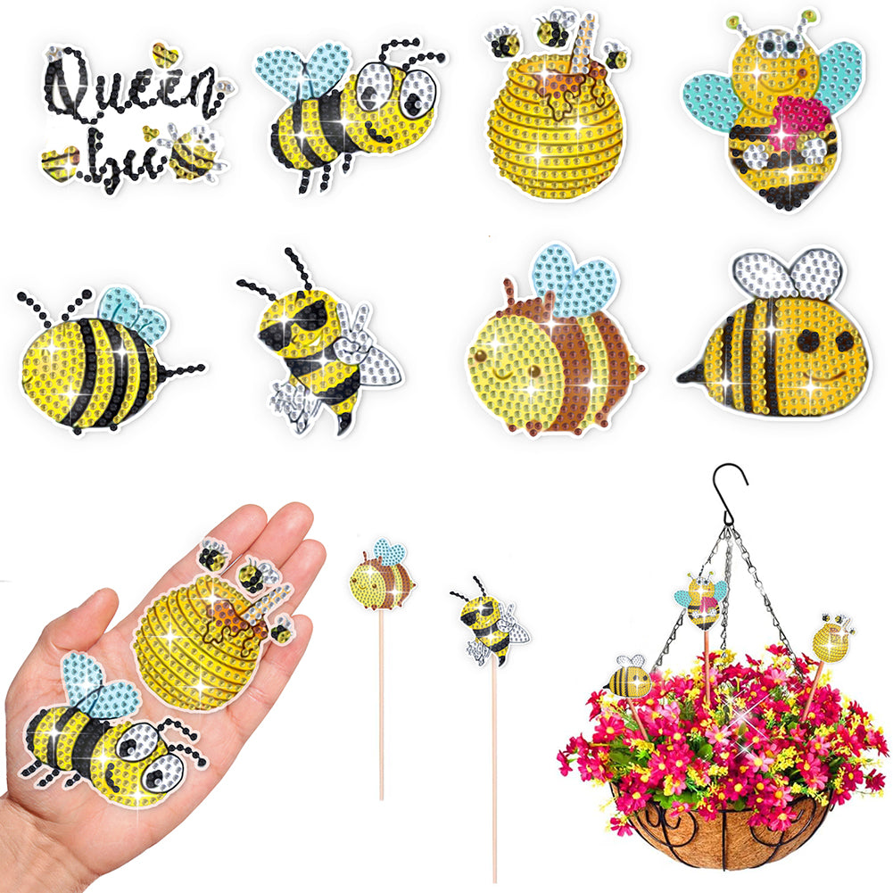 Cartoon Bee Garden Stake Animal Diamond Painting Art Craft Kits Craft Supplies