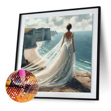 Load image into Gallery viewer, Diamond Painting - Full Round - Girl in wedding dress on the beach (30*30CM)
