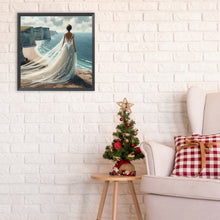 Load image into Gallery viewer, Diamond Painting - Full Round - Girl in wedding dress on the beach (30*30CM)

