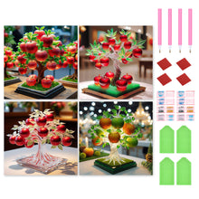Load image into Gallery viewer, 4pcs Round Diamond Painting Set - Wealth apple tree (30*30CM)
