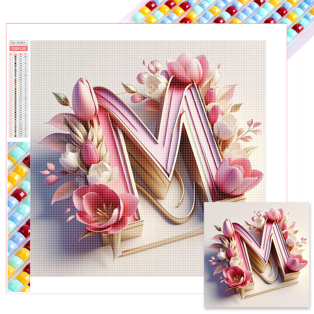 Diamond Painting - Full Square - Letter M (30*30CM)