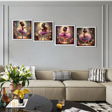 Load image into Gallery viewer, 4pcs Round Diamond Painting Set - Dancing girl (30*30CM)
