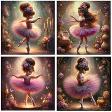 Load image into Gallery viewer, 4pcs Round Diamond Painting Set - Dancing girl (30*30CM)
