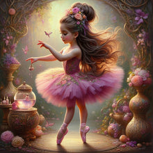 Load image into Gallery viewer, 4pcs Round Diamond Painting Set - Dancing girl (30*30CM)
