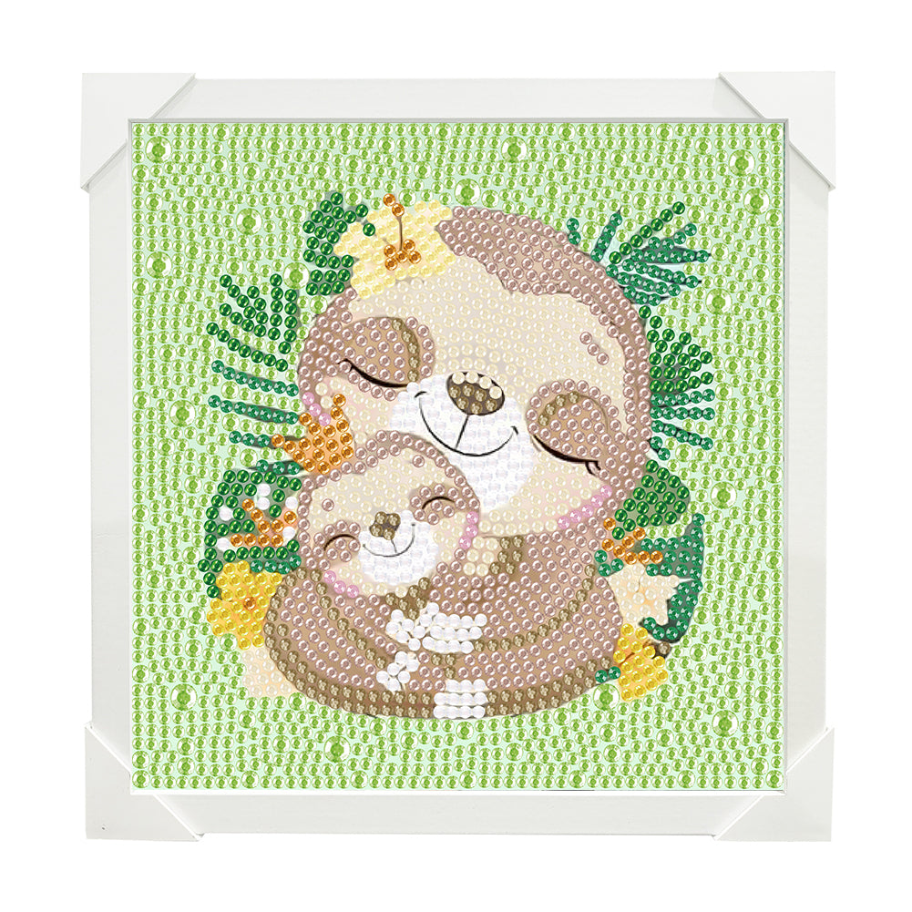 Diamond Painting - Full Crystal - Simple children's painting sloth (15*15CM)