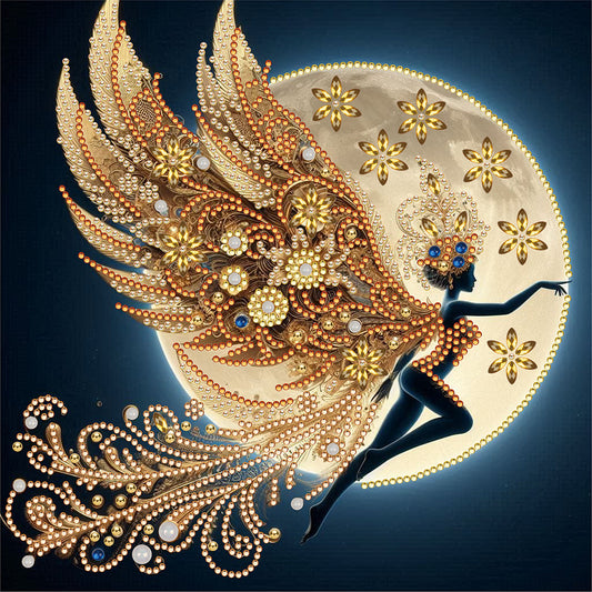 Diamond Painting - Partial Special Shaped - Gold foil fairy (30*30CM)