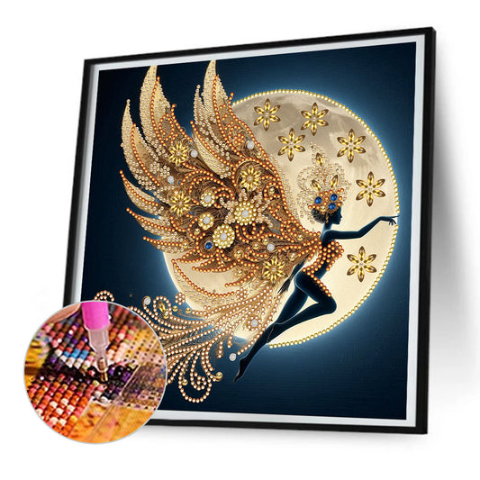 Diamond Painting - Partial Special Shaped - Gold foil fairy (30*30CM)