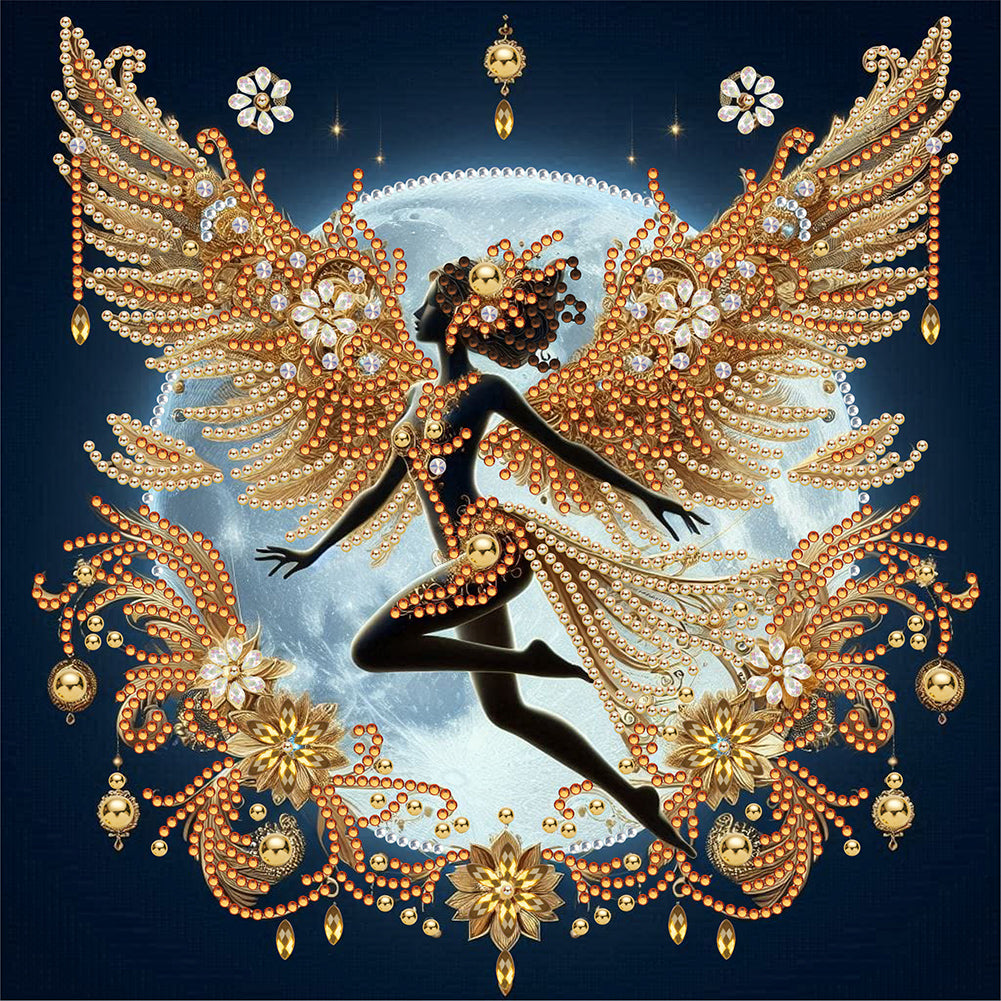 Diamond Painting - Partial Special Shaped - Gold foil fairy (30*30CM)