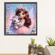 Load image into Gallery viewer, Diamond Painting - Full Round - Unicorn girl (30*30CM)
