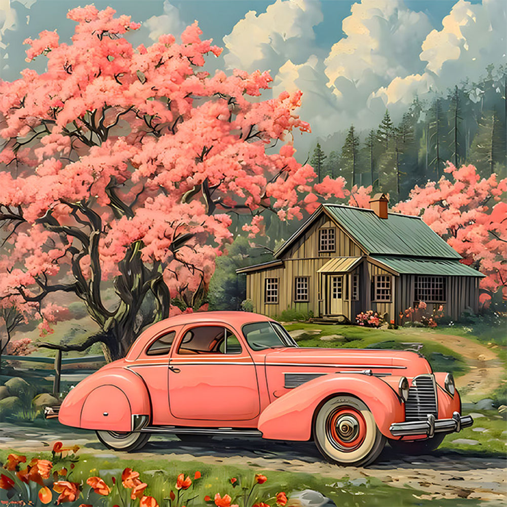 Diamond Painting - Full Round - Village classic car (30*30CM)