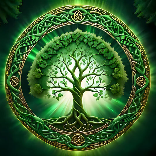 Diamond Painting - Full Round - Green tree of life (40*40CM)
