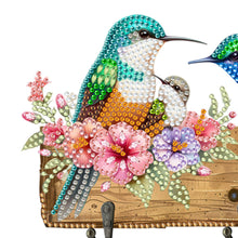 Load image into Gallery viewer, Wooden Hummingbird Flower Diamond Painting Hanging Hooks for Beginners Adults
