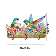 Load image into Gallery viewer, Wooden Hummingbird Flower Diamond Painting Hanging Hooks for Beginners Adults
