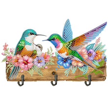 Load image into Gallery viewer, Wooden Hummingbird Flower Diamond Painting Hanging Hooks for Beginners Adults
