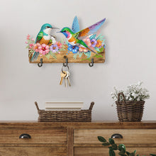 Load image into Gallery viewer, Wooden Hummingbird Flower Diamond Painting Hanging Hooks for Beginners Adults
