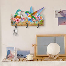 Load image into Gallery viewer, Wooden Hummingbird Flower Diamond Painting Hanging Hooks for Beginners Adults
