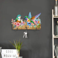 Load image into Gallery viewer, Wooden Hummingbird Flower Diamond Painting Hanging Hooks for Beginners Adults
