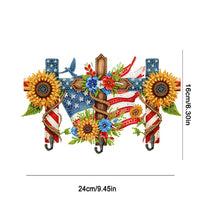 Load image into Gallery viewer, Wooden Independence Day Flag &amp; Sunflower Diamond Painting Hook for Home Decor
