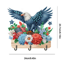 Load image into Gallery viewer, Wooden Eagle and Flower DIY Diamond Painting Art Hooks Rail for Home Decor
