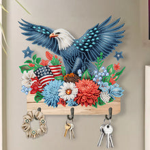 Load image into Gallery viewer, Wooden Eagle and Flower DIY Diamond Painting Art Hooks Rail for Home Decor

