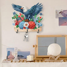 Load image into Gallery viewer, Wooden Eagle and Flower DIY Diamond Painting Art Hooks Rail for Home Decor
