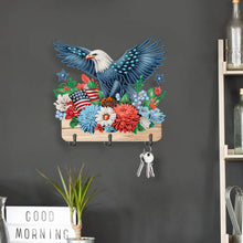 Load image into Gallery viewer, Wooden Eagle and Flower DIY Diamond Painting Art Hooks Rail for Home Decor
