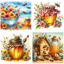 Load image into Gallery viewer, 4pcs Round Diamond Painting Set - Honey (30*30CM)
