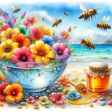 Load image into Gallery viewer, 4pcs Round Diamond Painting Set - Honey (30*30CM)
