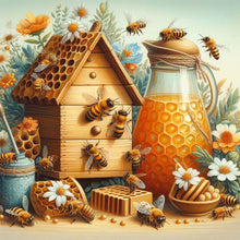 Load image into Gallery viewer, 4pcs Round Diamond Painting Set - Honey (30*30CM)
