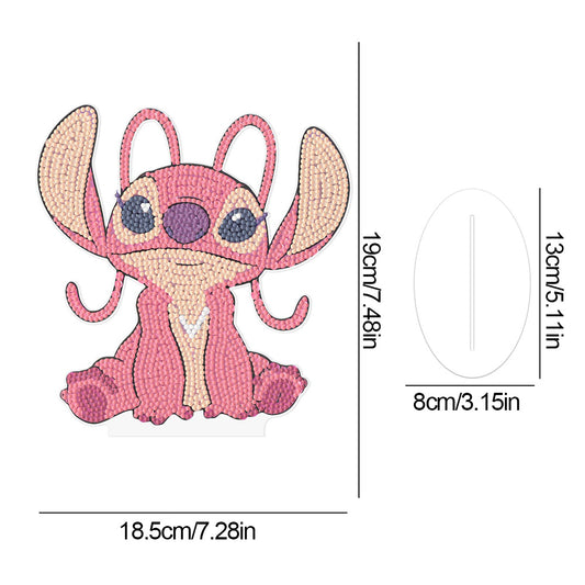 Special Shape Acrylic Cute Stitch Desktop Diamond Art Kits for Home Office Decor