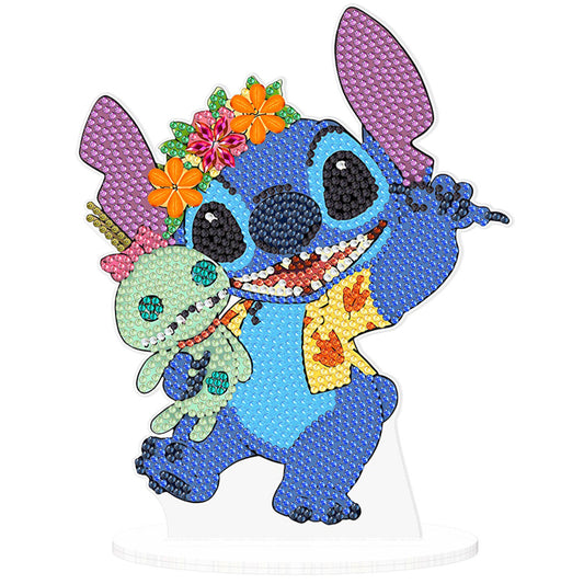 Special Shape Acrylic Cute Stitch Desktop Diamond Art Kits for Home Office Decor