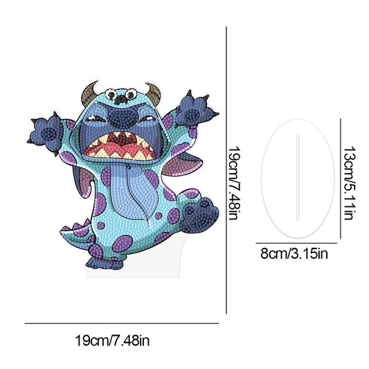 Special Shape Acrylic Cute Stitch Desktop Diamond Art Kits for Home Office Decor