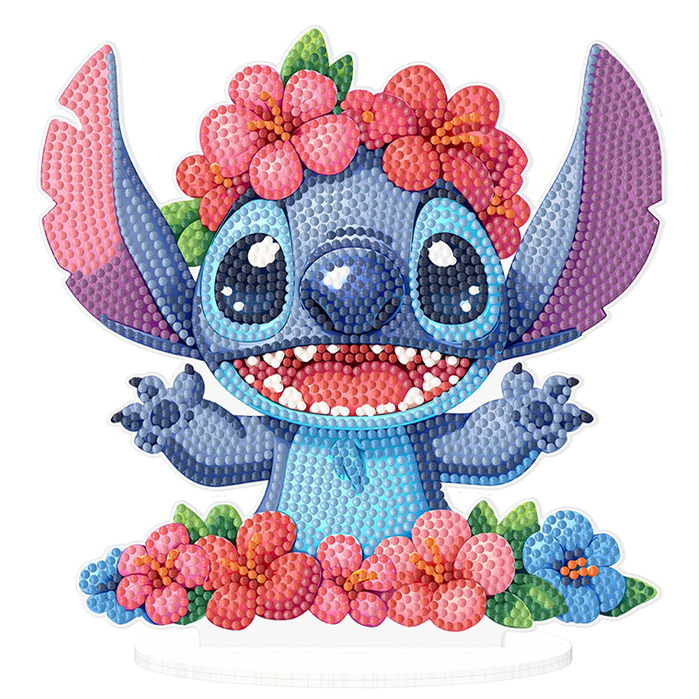 Special Shape Acrylic Cute Stitch Desktop Diamond Art Kits for Home Office Decor