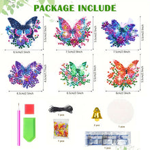 Load image into Gallery viewer, Cartoon Diamond Art Sun Catcher Butterfly DIY Crystal Wind Chime for Wall Decor
