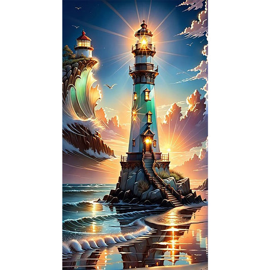 Diamond Painting - Full Round - Lighthouse at sea (40*70CM)