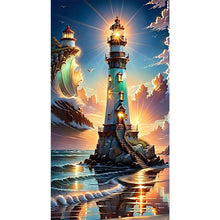 Load image into Gallery viewer, Diamond Painting - Full Round - Lighthouse at sea (40*70CM)
