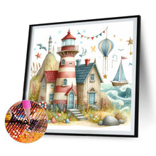 Load image into Gallery viewer, 4pcs Round Diamond Painting Set - Seaside lighthouse (30*30CM)
