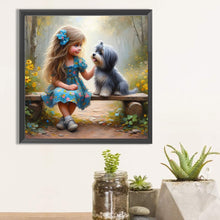 Load image into Gallery viewer, Diamond Painting - Full Square - Dog and girl (40*40CM)
