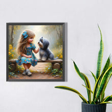 Load image into Gallery viewer, Diamond Painting - Full Square - Dog and girl (40*40CM)
