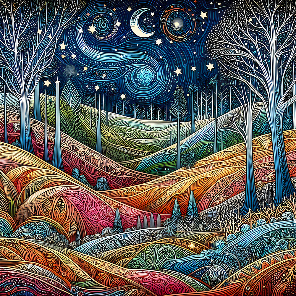 Diamond Painting - Full Round - colorful house (40*40CM)