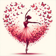 Load image into Gallery viewer, Diamond Painting - Full Round - butterfly skirt girl (30*30CM)

