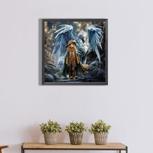 Load image into Gallery viewer, Diamond Painting - Full Round - Blue dragon and girl (40*40CM)

