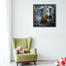 Load image into Gallery viewer, Diamond Painting - Full Round - Blue dragon and girl (40*40CM)
