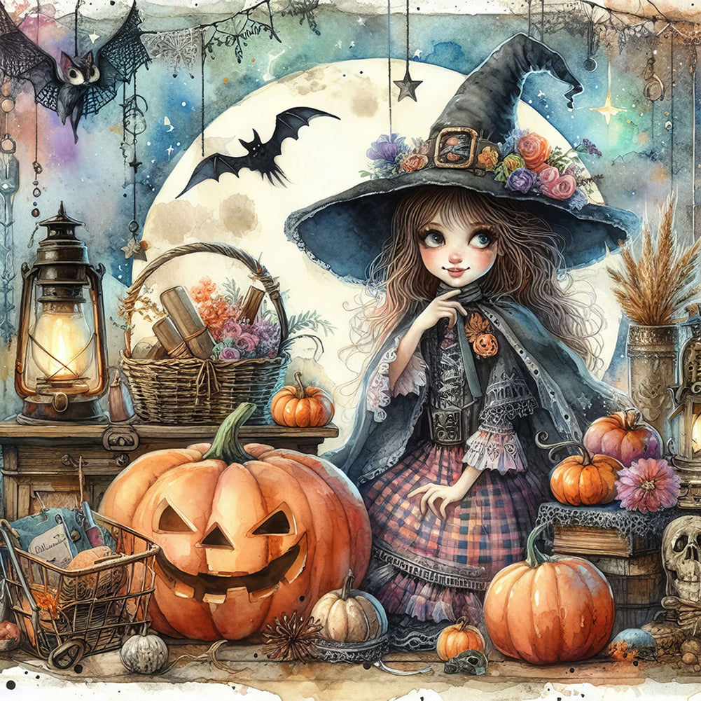 Diamond Painting - Full Round - Pumpkin girl (40*40CM)