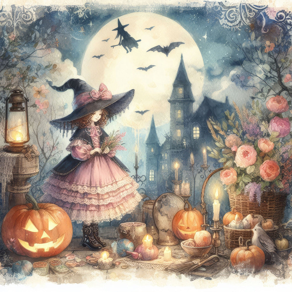 Diamond Painting - Full Round - Pumpkin girl (40*40CM)